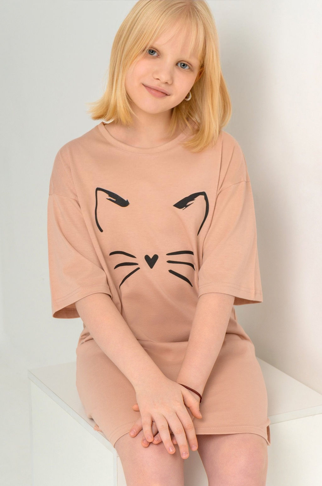 Туника оверсайз для девочки Happyfox