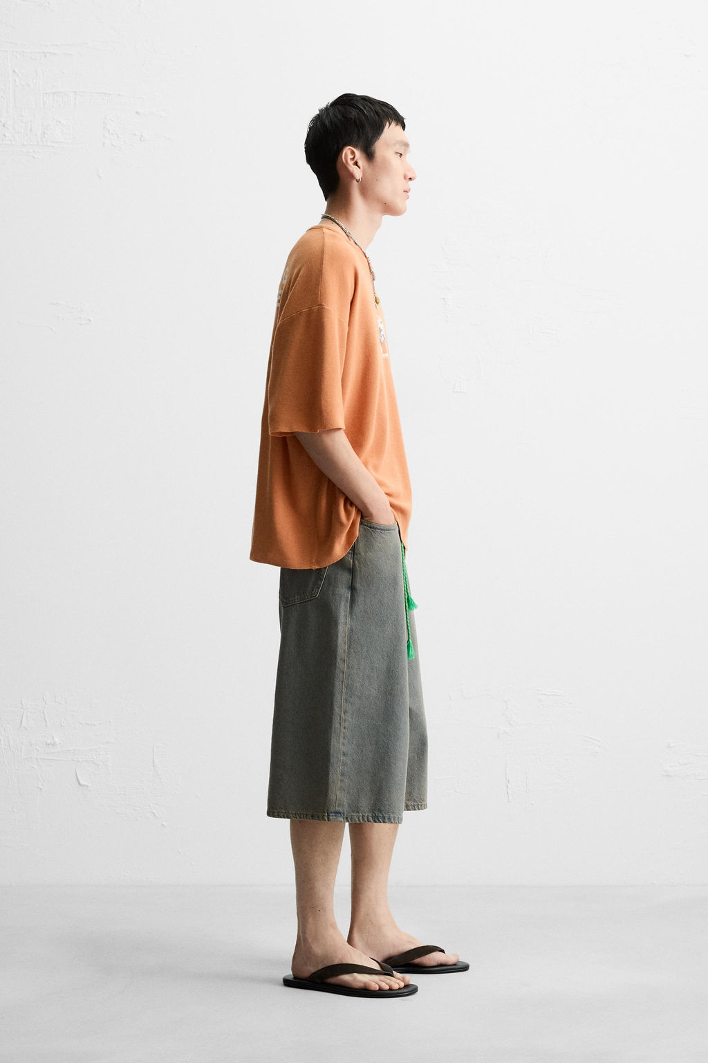 WASHED PRINT KNIT T-SHIRT - Zara фото 4
