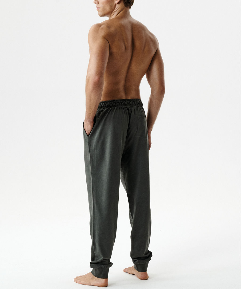 ATLANTIC NMB-043 Пижамные брюки мужские Plain Pants хаки  фото 3