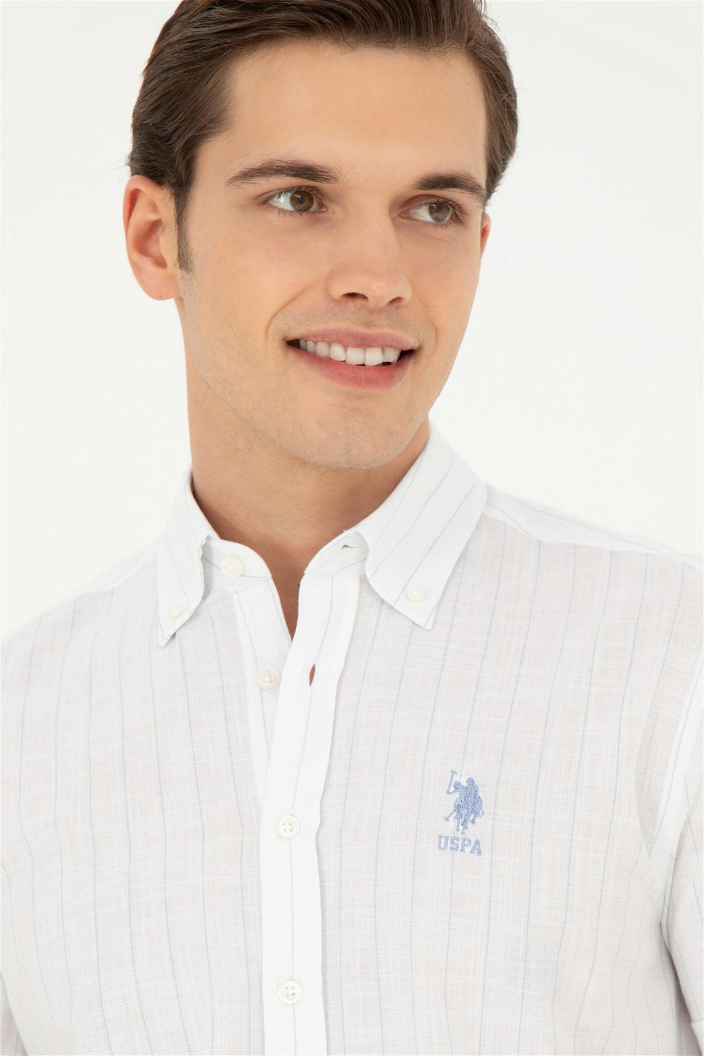 Мужская синяя рубашка с коротким рукавом - U.s. polo assn фото 2