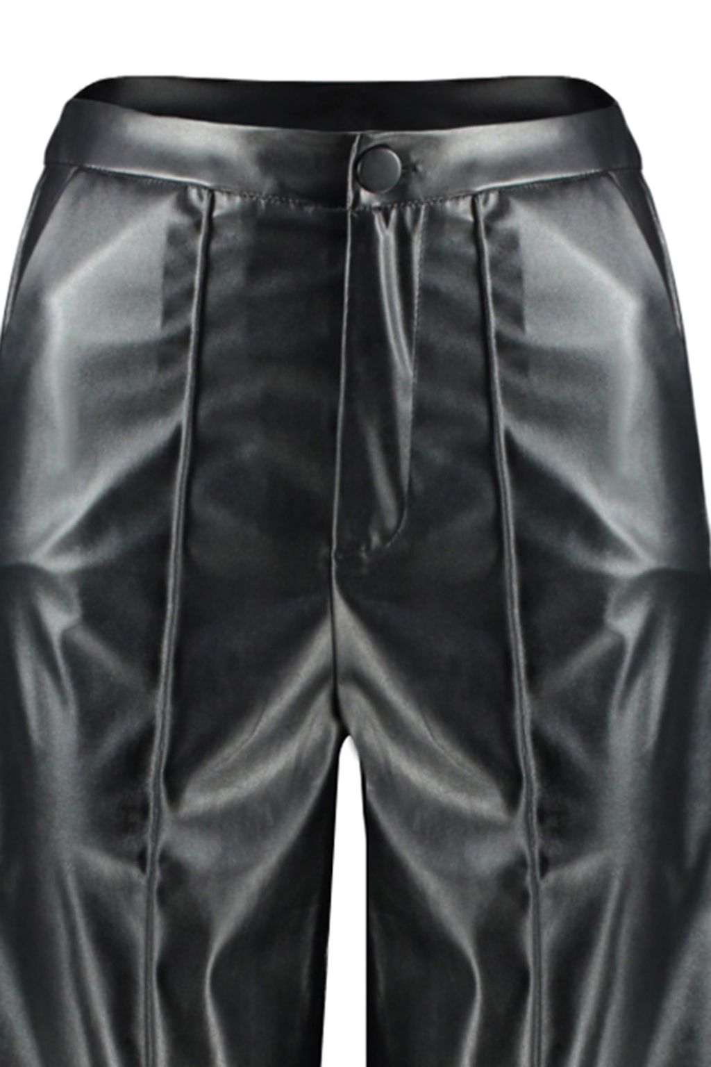 TRENDYOLMILLA Siyah Suni Deri Wide Leg/Genis Paca Nervurlu Yuksek Bel Pantolon TWOSS23PL00131  фото 7