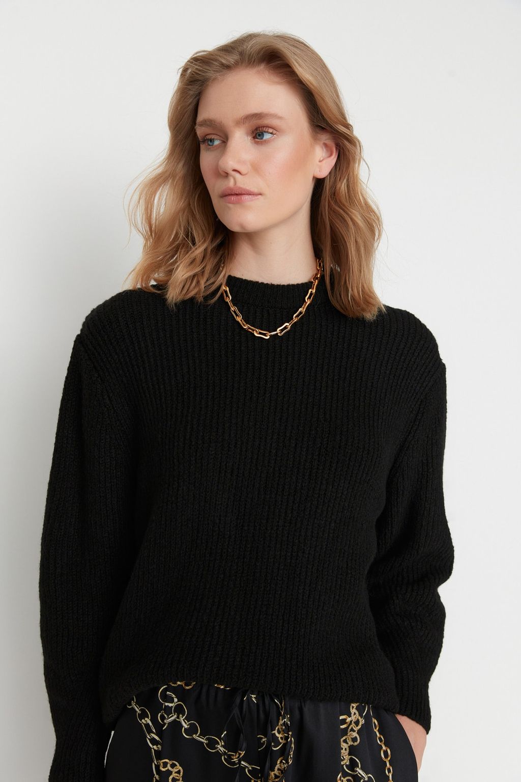 Tas Genis Kal?p Couple Yumusak Dokulu Basic Triko Kazak TWOAW20FV0142 - Trendyolmilla фото 19