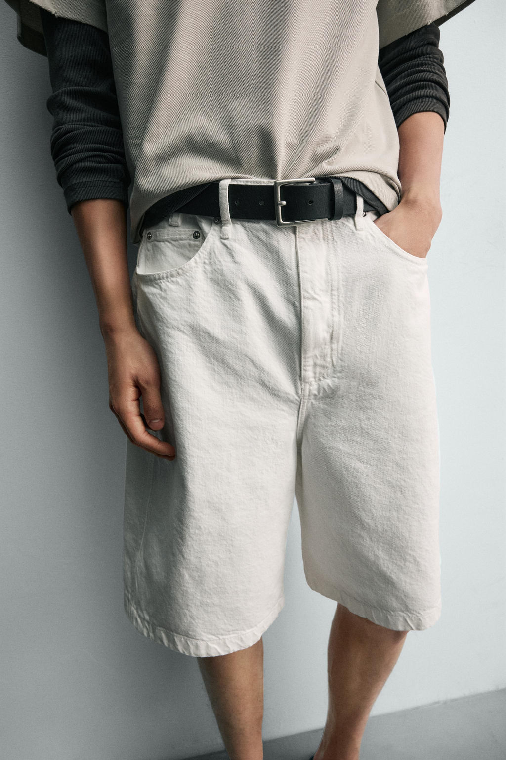 BERMUDA BAGGY FIT / Blanco