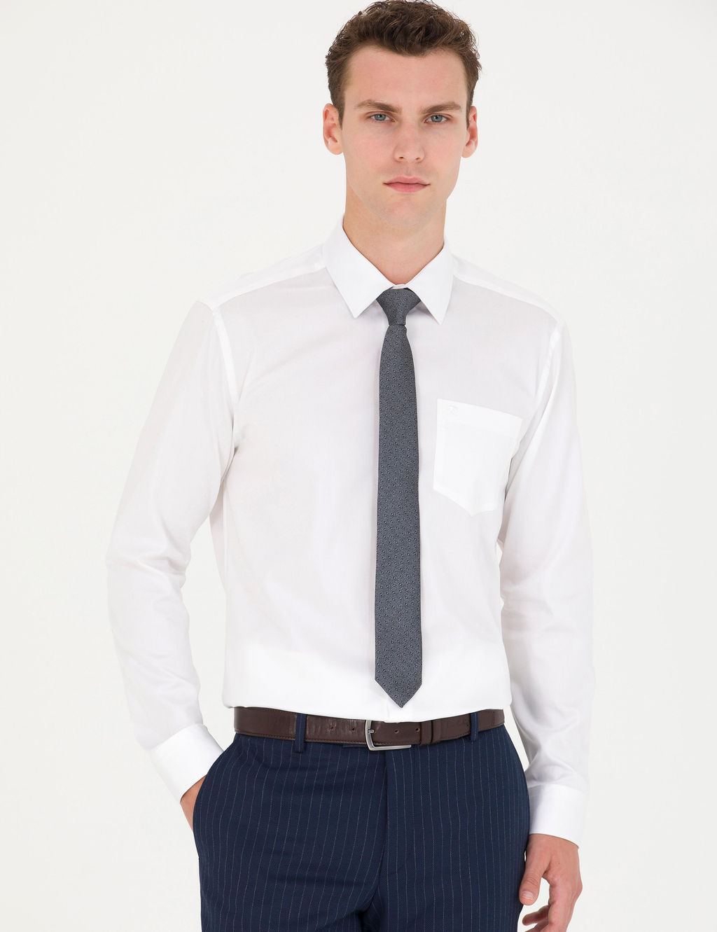 Beyaz Regular Fit Uzun Kollu Basic G_mlek - Pierre cardin фото 8