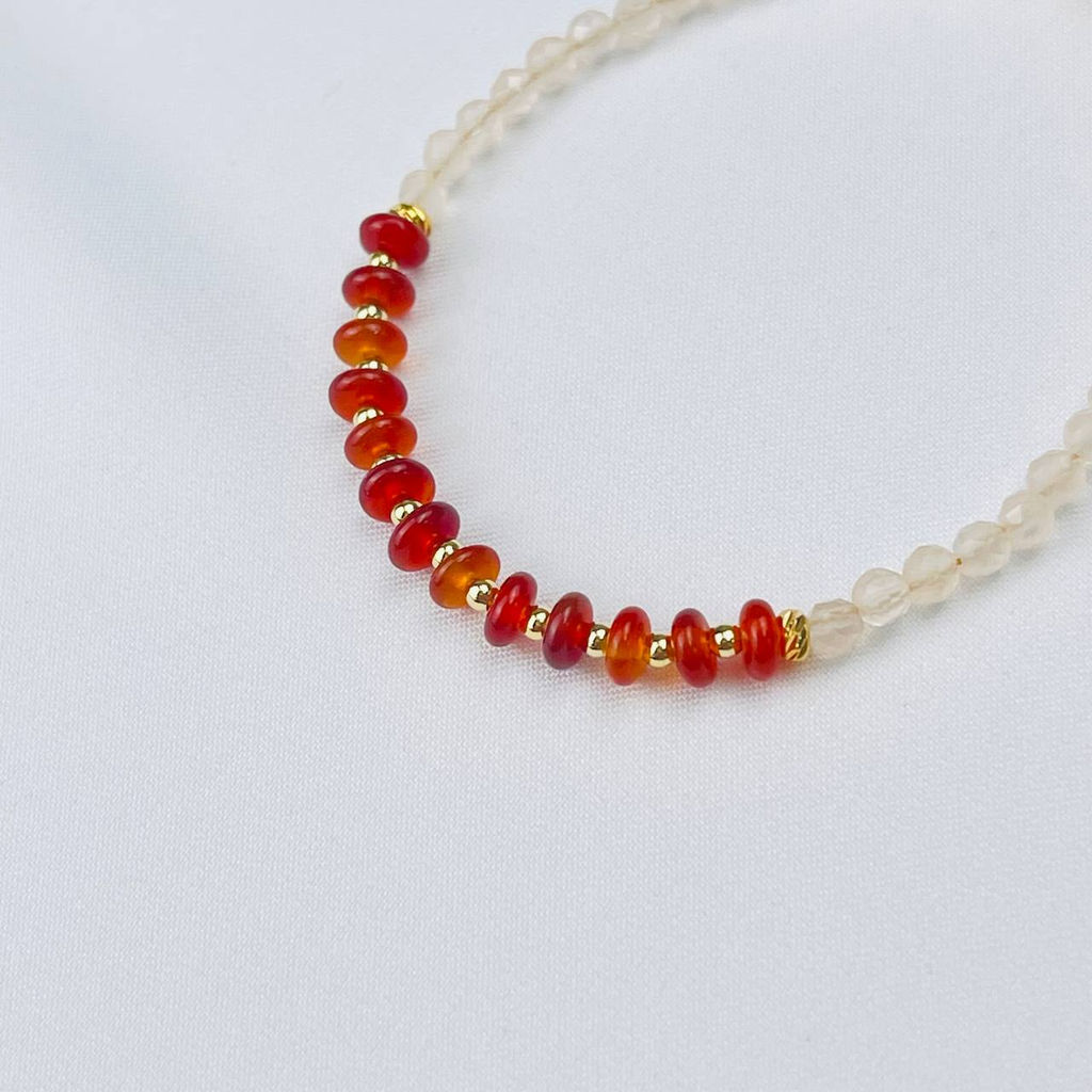 Браслет из Кварца и Сердолика 18 см +