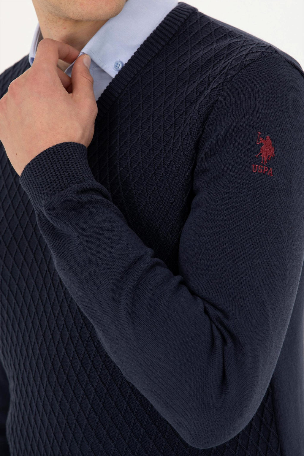 Мужской темно-синий свитер - U.s. polo assn фото 7