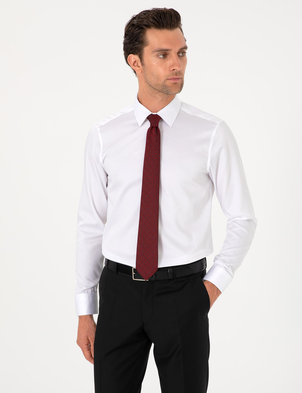 Beyaz Slim Fit %100 Pamuk Klasik G_mlek - Cacharel фото 3
