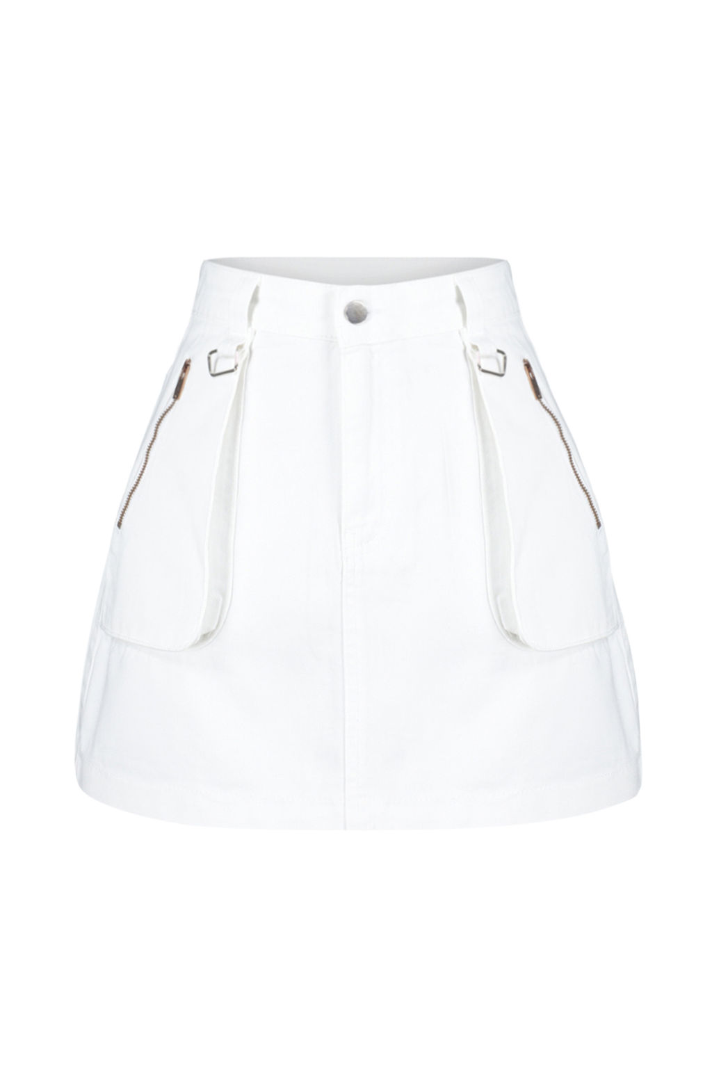 Beyaz Fermuar Detayl? Kargo Cepli Yuksek Bel Mini Denim Etek TWOSS24ET00080 - Trendyolmilla фото 7