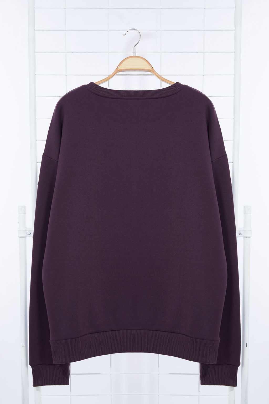 Mor Oversize/Genis Kesim Nak?sl? Ici Polar/S?cak Tutan Sweatshirt TMNAW25SW00025 - Trendyolmilla фото 7