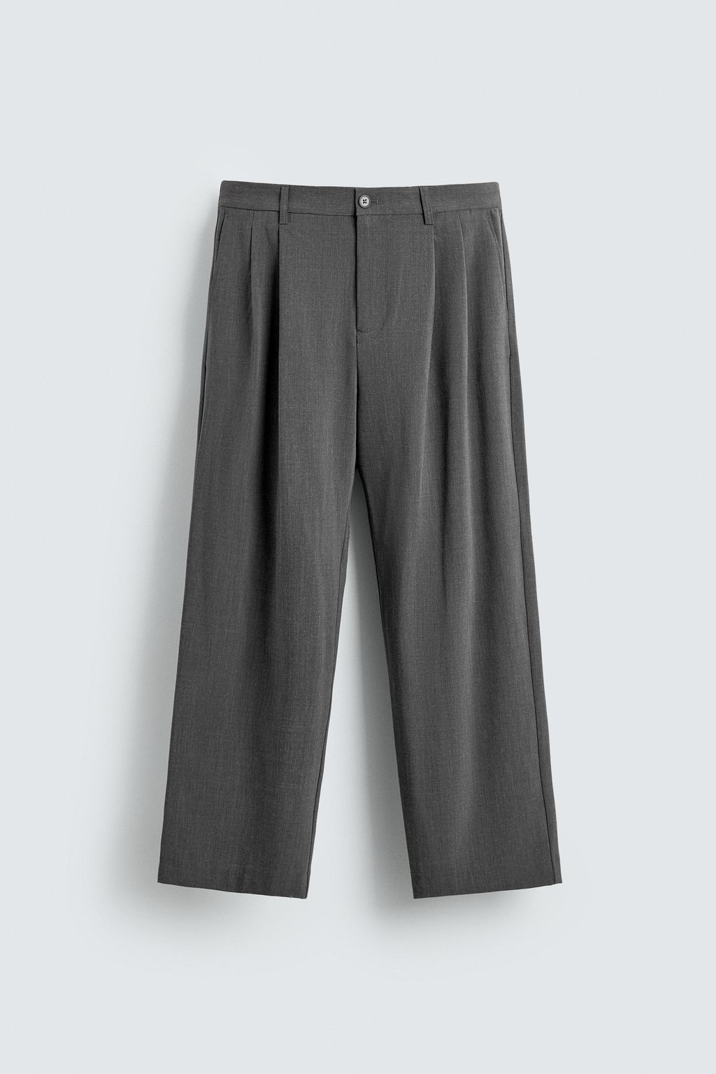 PANTAL?N WIDE FIT PLIEGUES / Gris - Zara фото 6