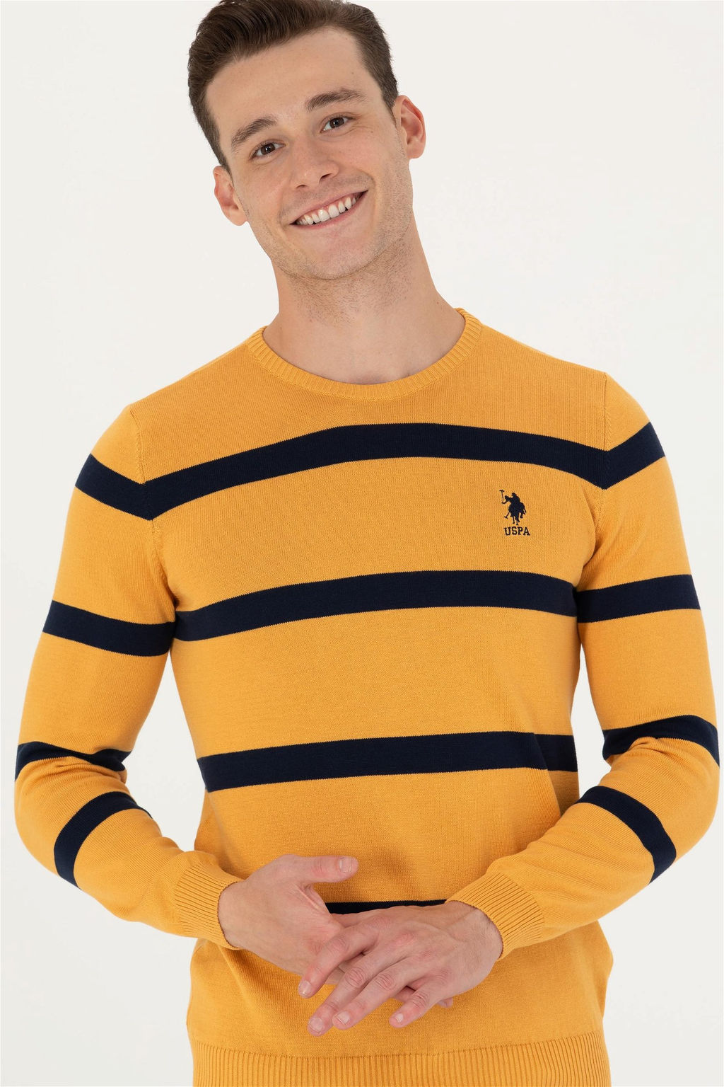 U. S. Polo Assn Мужской горчичный свитер - U.s. polo assn фото 11