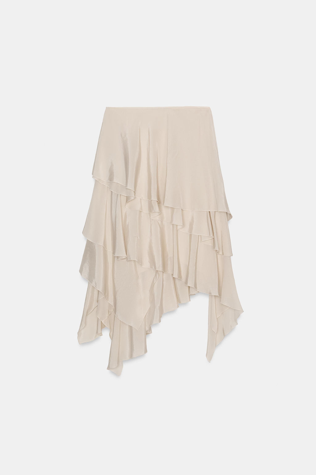 FALDA FLUIDA VOLANTES ZW COLLECTION / Beige / Verde - Zara фото 4