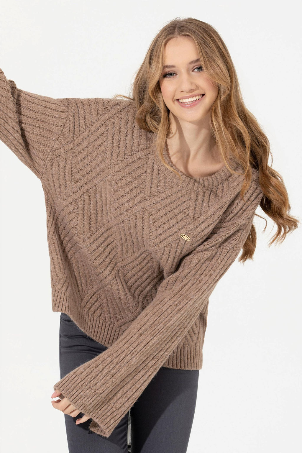 Женский свитер Camel Melange из трикотажа - U.s. polo assn фото 7