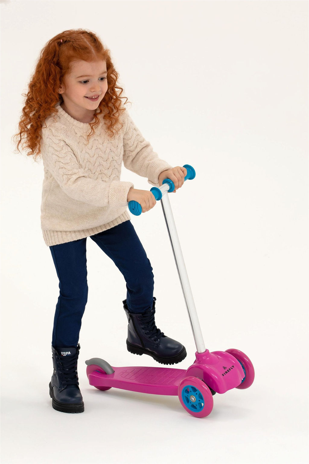 U. S. Polo Assn Кремовый меланжевый свитер для девочек с круглым вырезом - U.s. polo assn фото 10