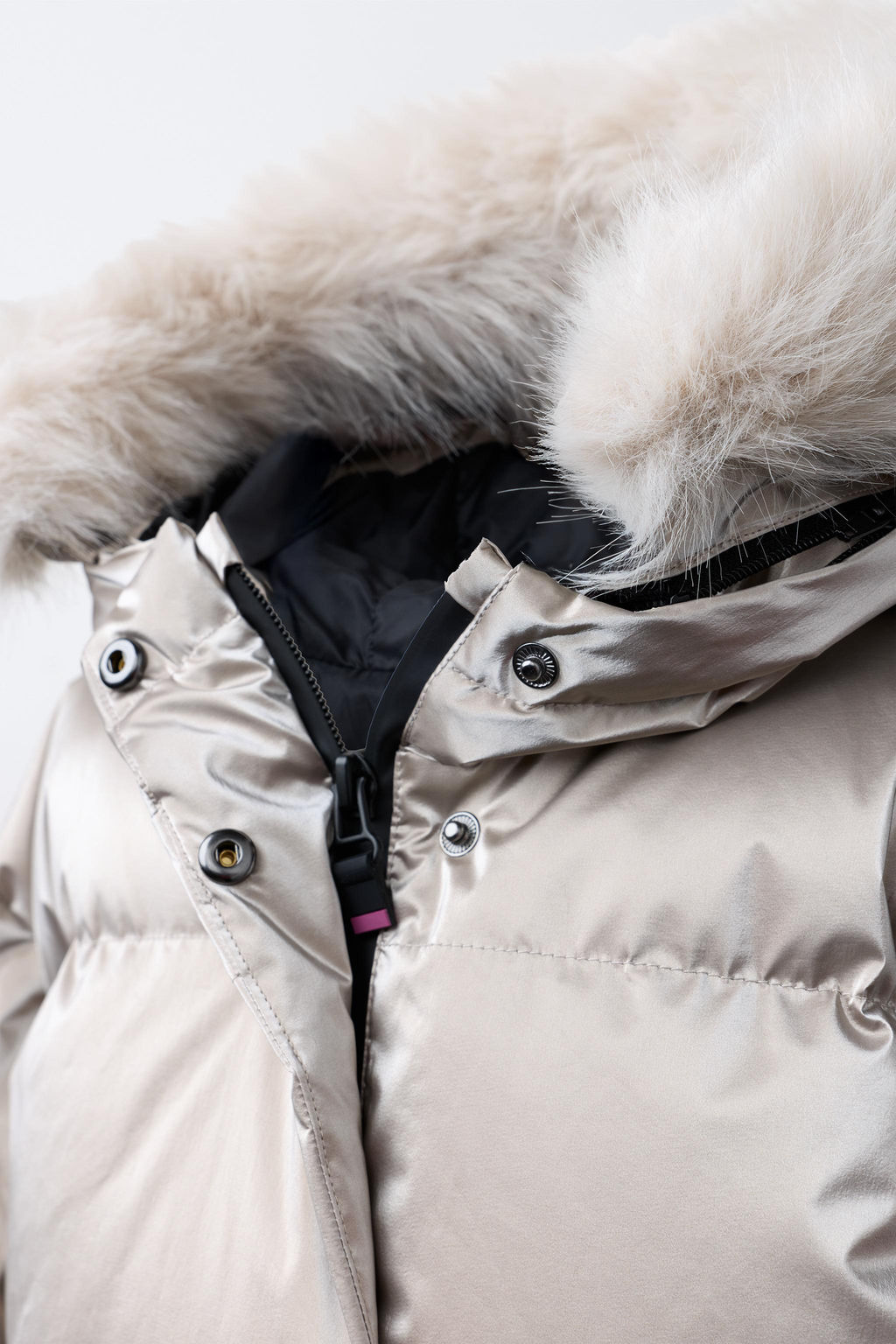 METALLIC WATER-RESISTANT AND WINDPROOF FEATHER DOWN PUFFER JACKET RECCO® SYSTEM SKI COLLECTION - Zara фото 6
