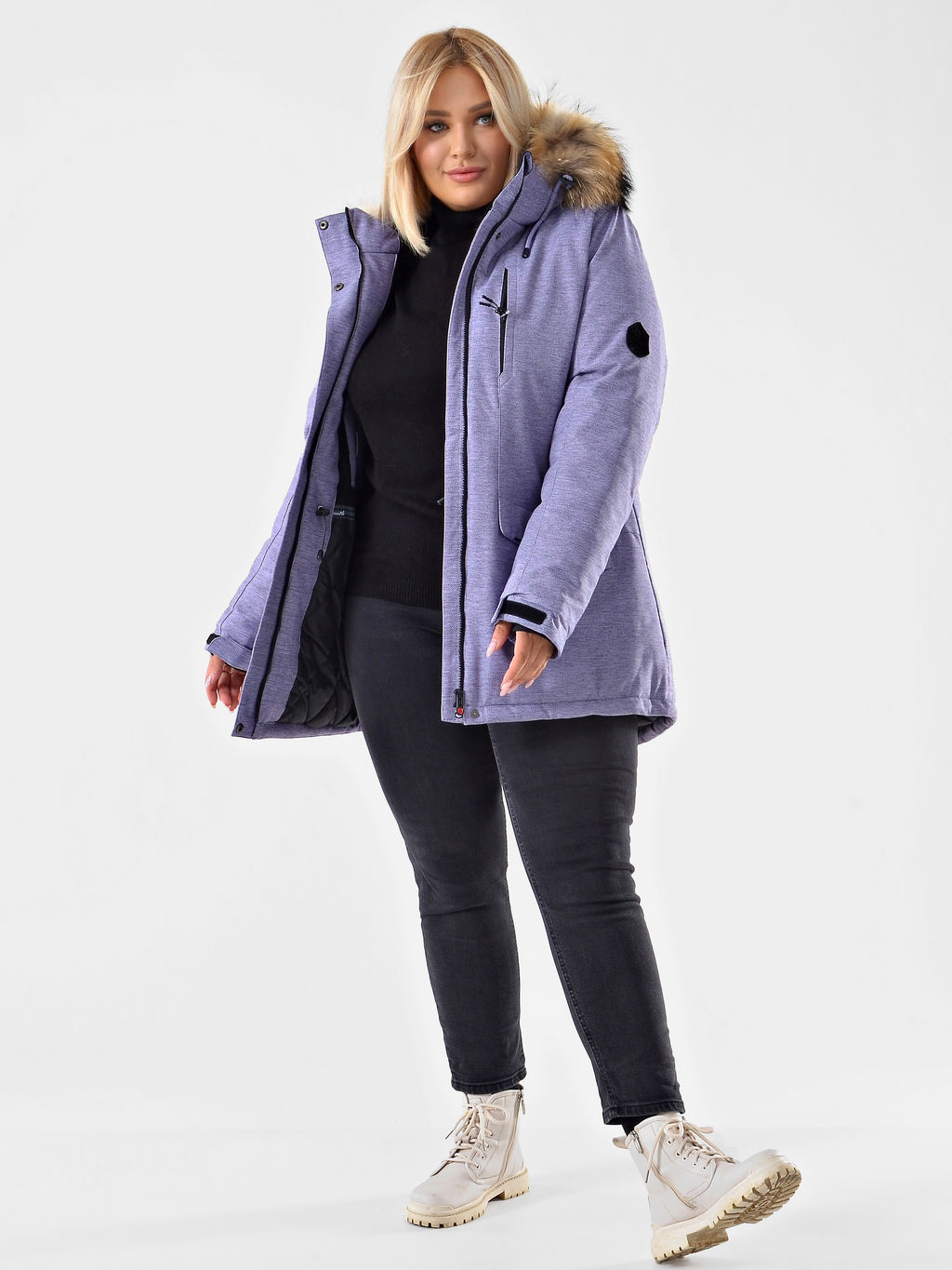 Женская городская парка / куртка Azimuth В 221/21864-1_79 Лавандовый (БР)  фото 13