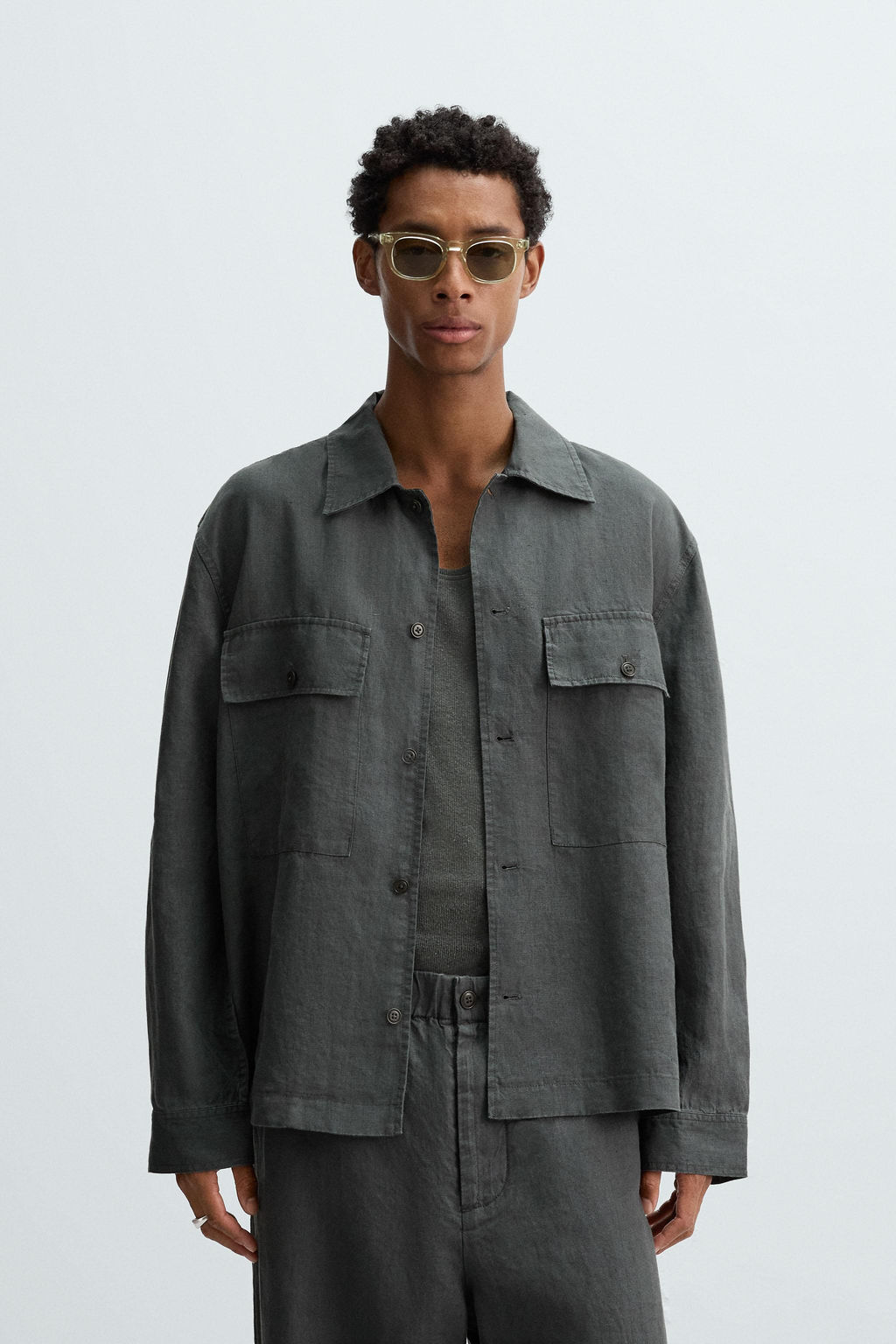 RELAXED FIT 100% HEMP OVERSHIRT - Zara фото 2
