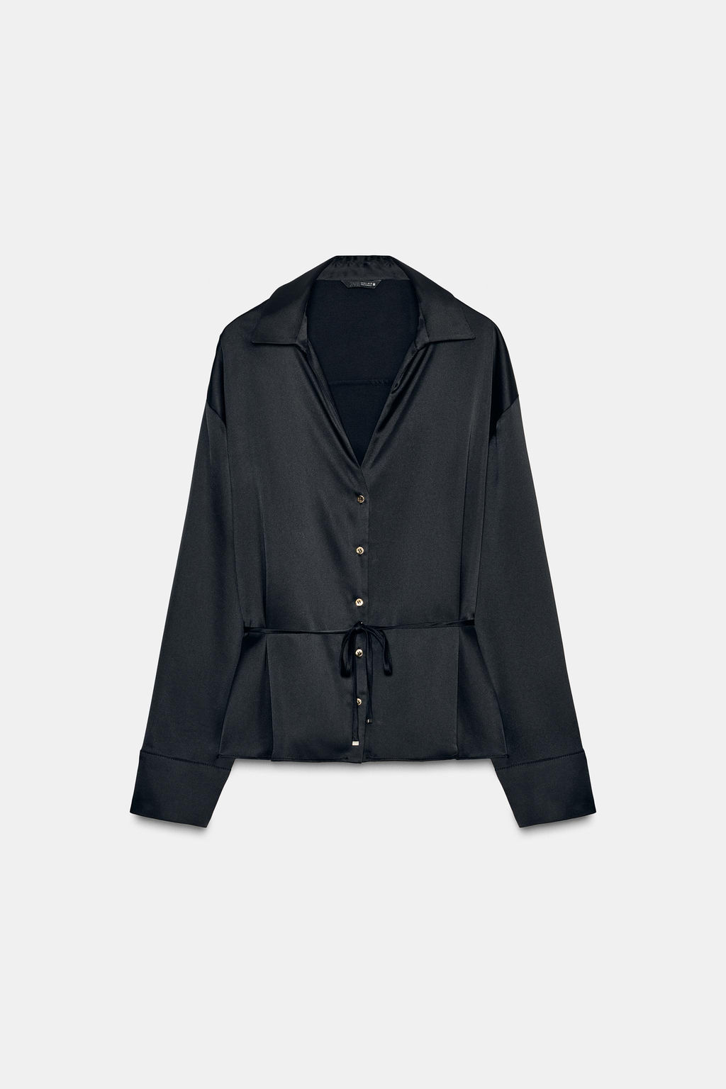 SATIN BLOUSE WITH THIN BELT - Zara фото 6