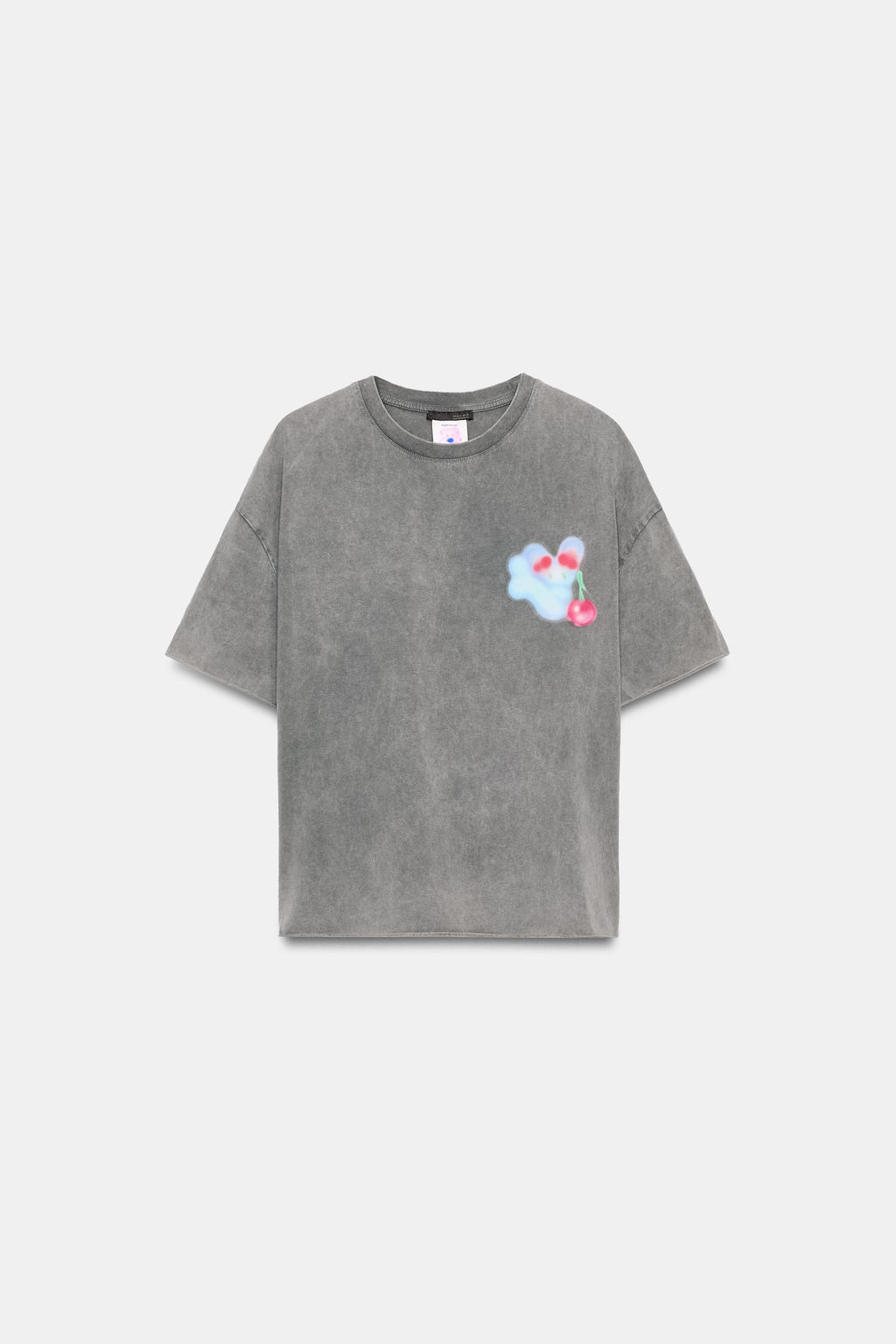 CAMISETA EFECTO LAVADO ?NGELA BACHER / Gris antracita