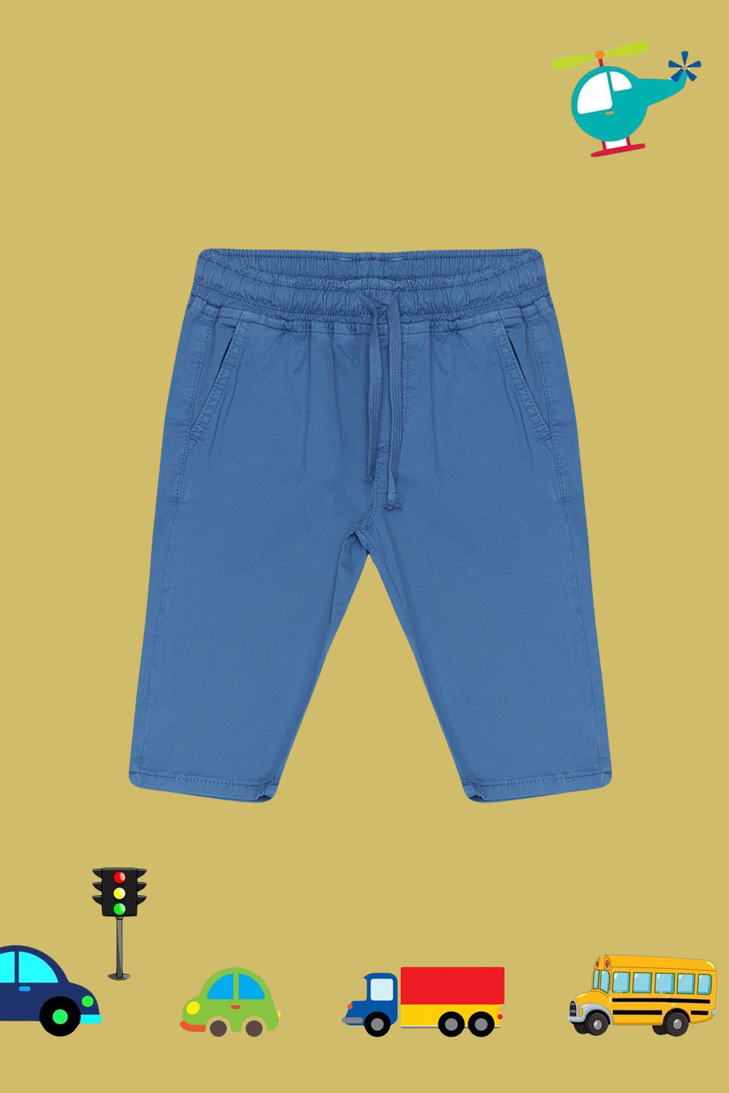 Bej Erkek Cocuk Beli Lastikli ve Baglamal? Dokuma Capri/Sort TKDSS24SR00001 - Trendyolmilla фото 9