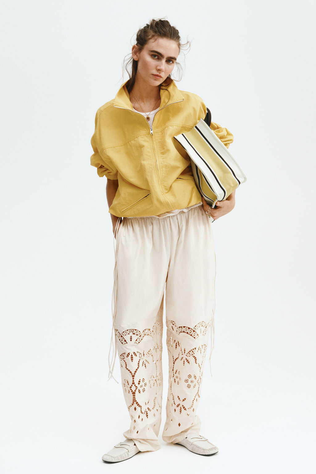 Broderie anglaise drawstring trousers - H&m фото 2
