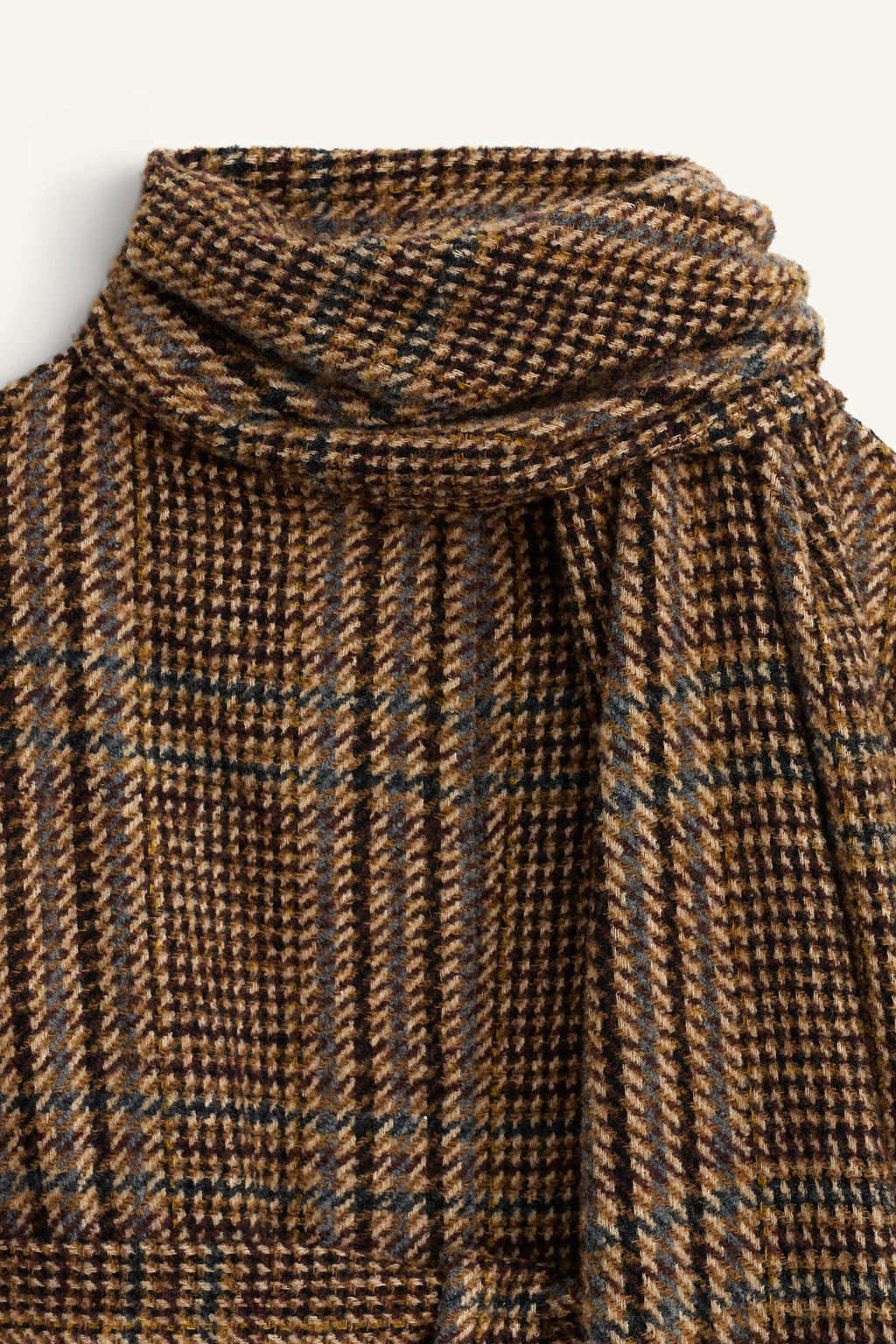 LIMITED EDITION CHECK COAT WITH SCARF - Zara фото 7