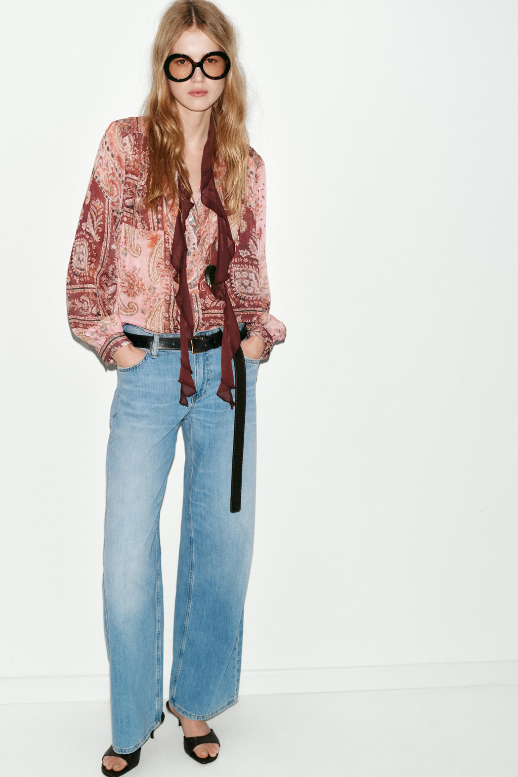 PRINTED BLOUSE WITH BOW - Zara фото 9
