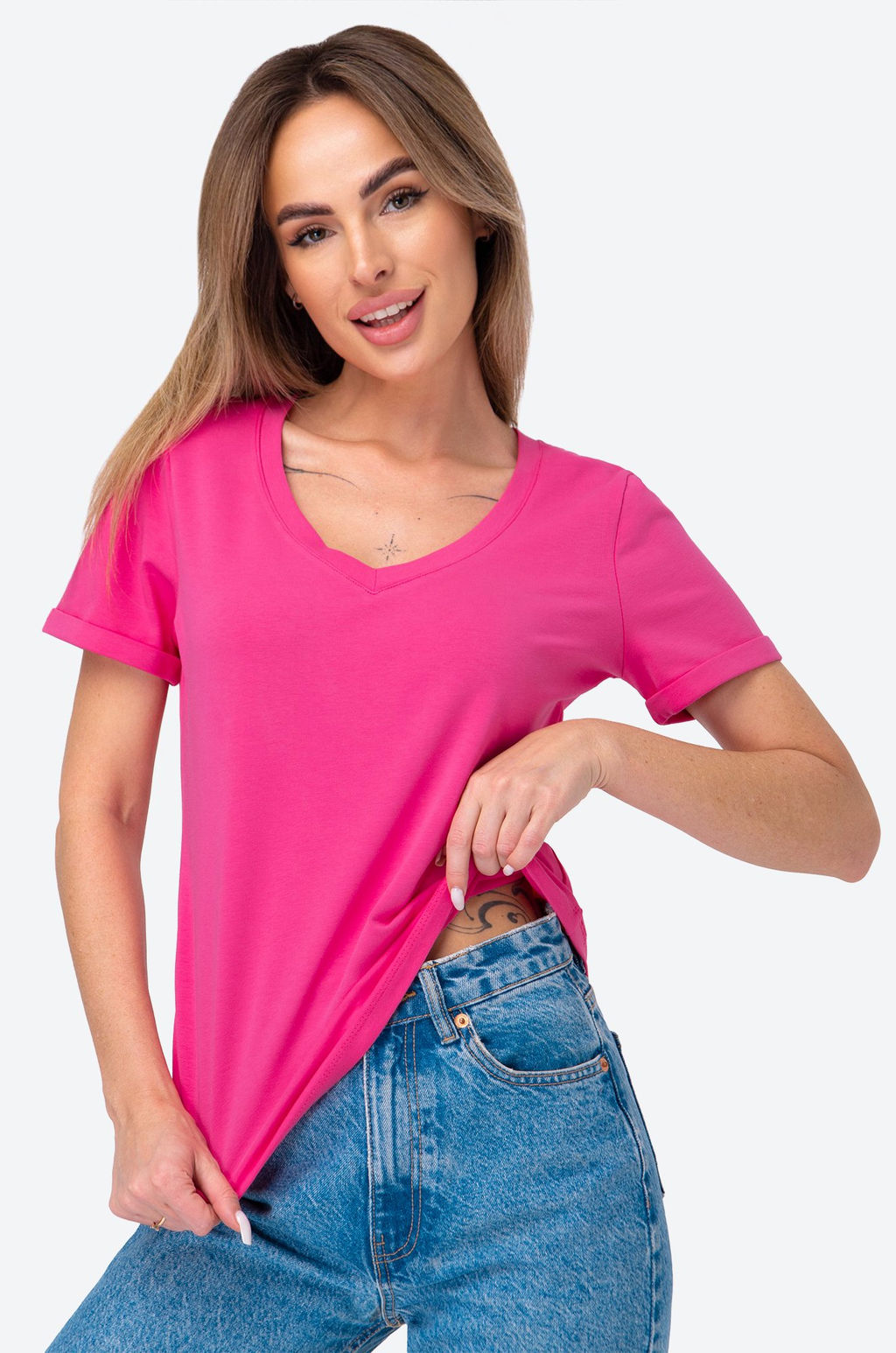 Женская футболка с V-вырезом Happy Fox  фото 4