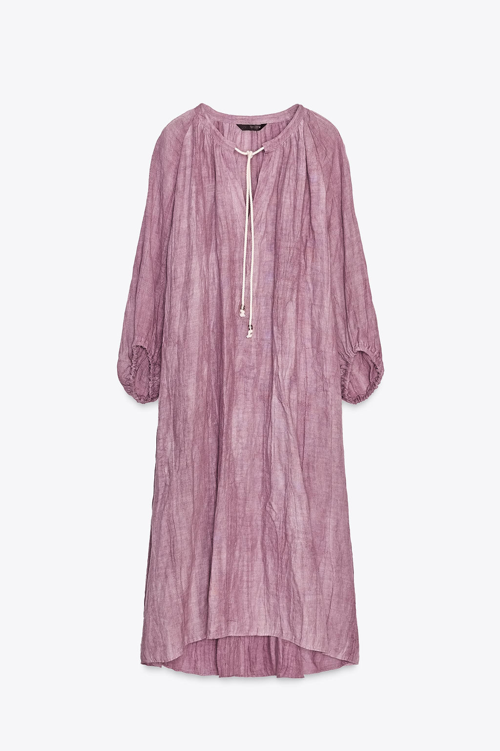ZW COLLECTION LINEN TIE-DYE TUNIC DRESS - Zara фото 14