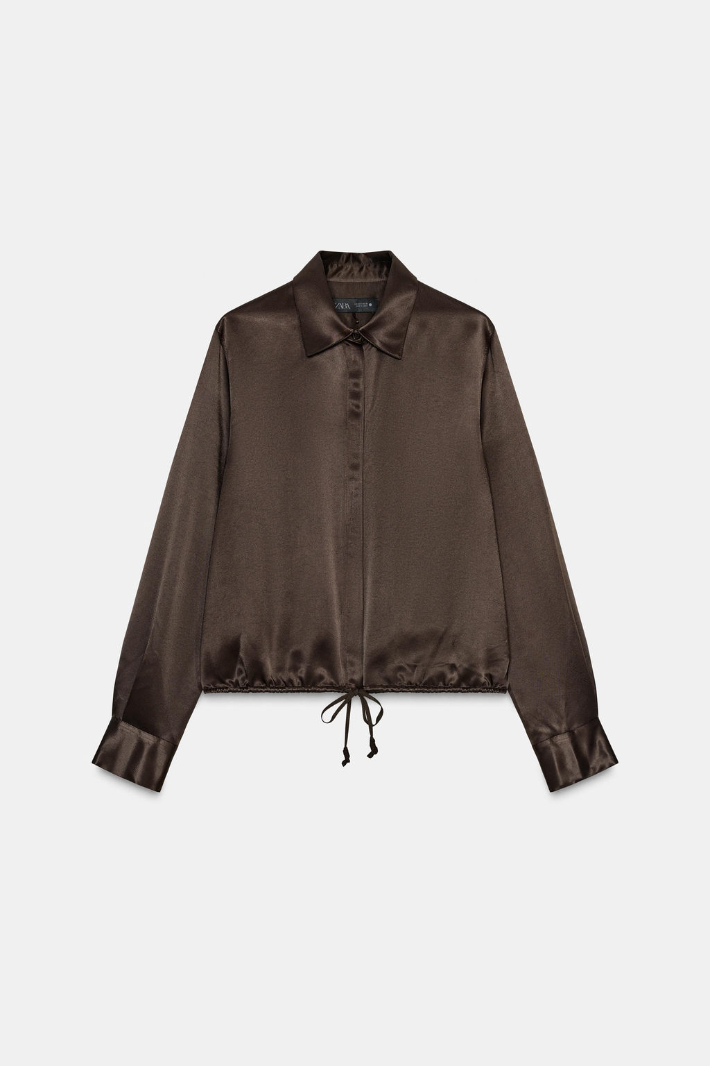 ZW COLLECTION SATIN BLOUSE WITH TIES - Zara фото 7