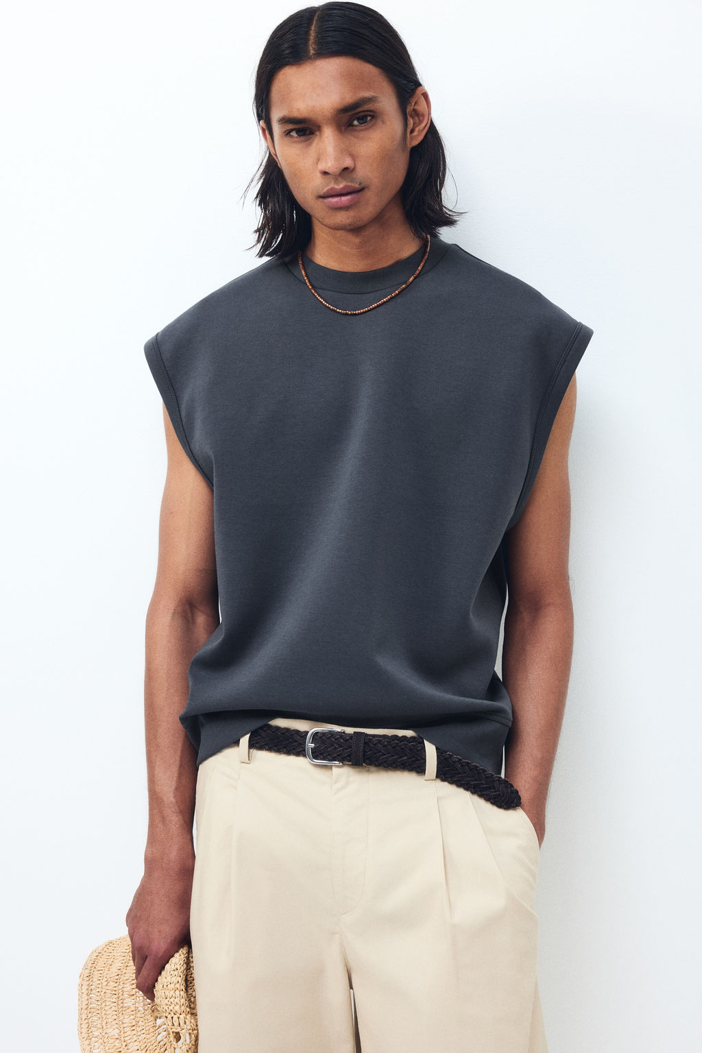 Camiseta sin mangas efecto neopreno Relaxed Fit - H&m фото 4