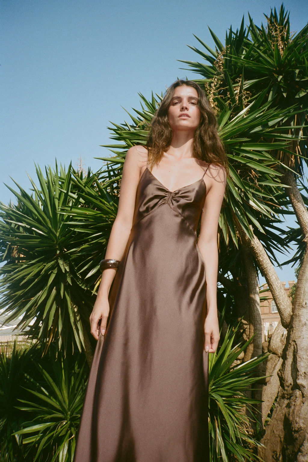 GATHERED SATIN MIDI DRESS - Zara фото 4