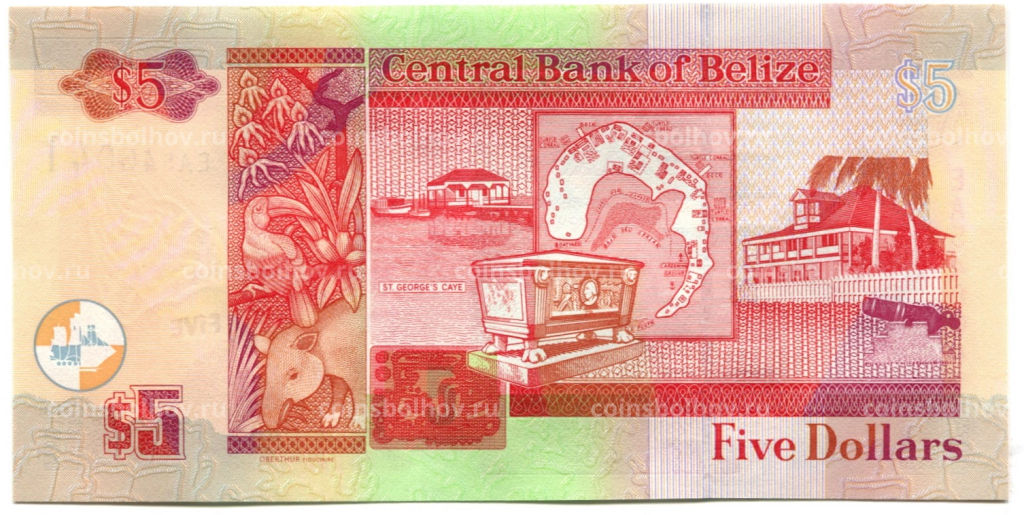 Банкнота 5 долларов 2020 года Белиз