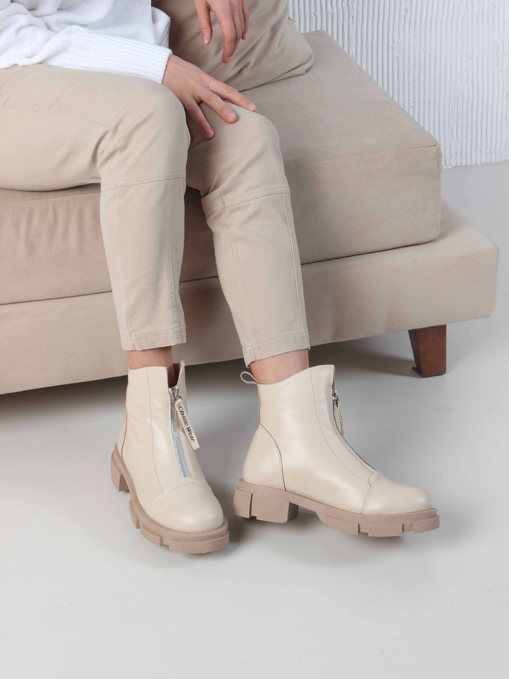 Ботинки 330.21074ka. Бежевый капучино/Байка