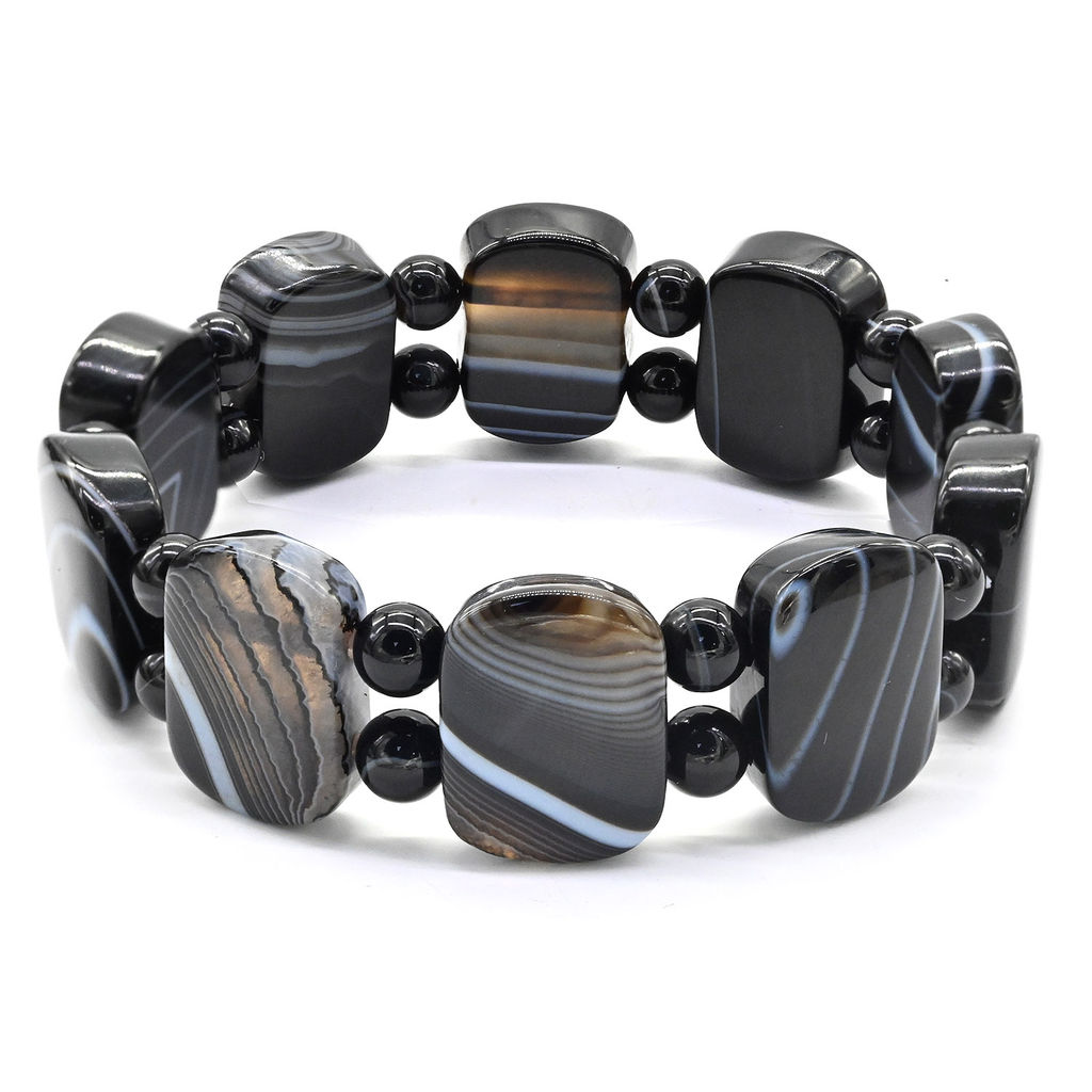 Браслет из агата глазкового сегмент 20*14мм, 44г