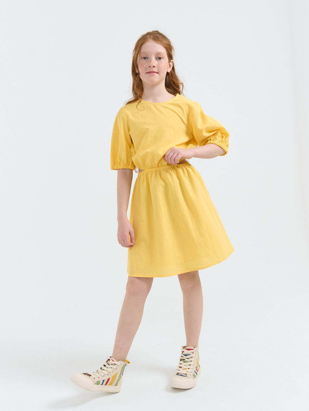 Платье хлопковое с разрезами Мимоза 7+ - Bungly фото 5