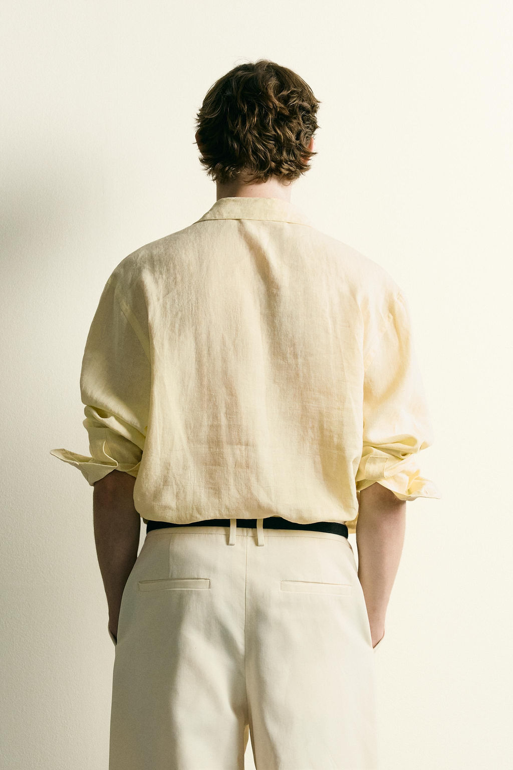 CAMISA POLO 100% LINO / Amarillo pastel - Zara фото 3