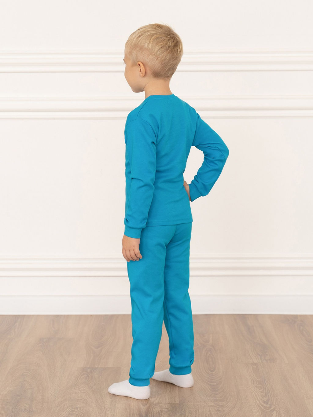 Пижама детская бирюза с принтом