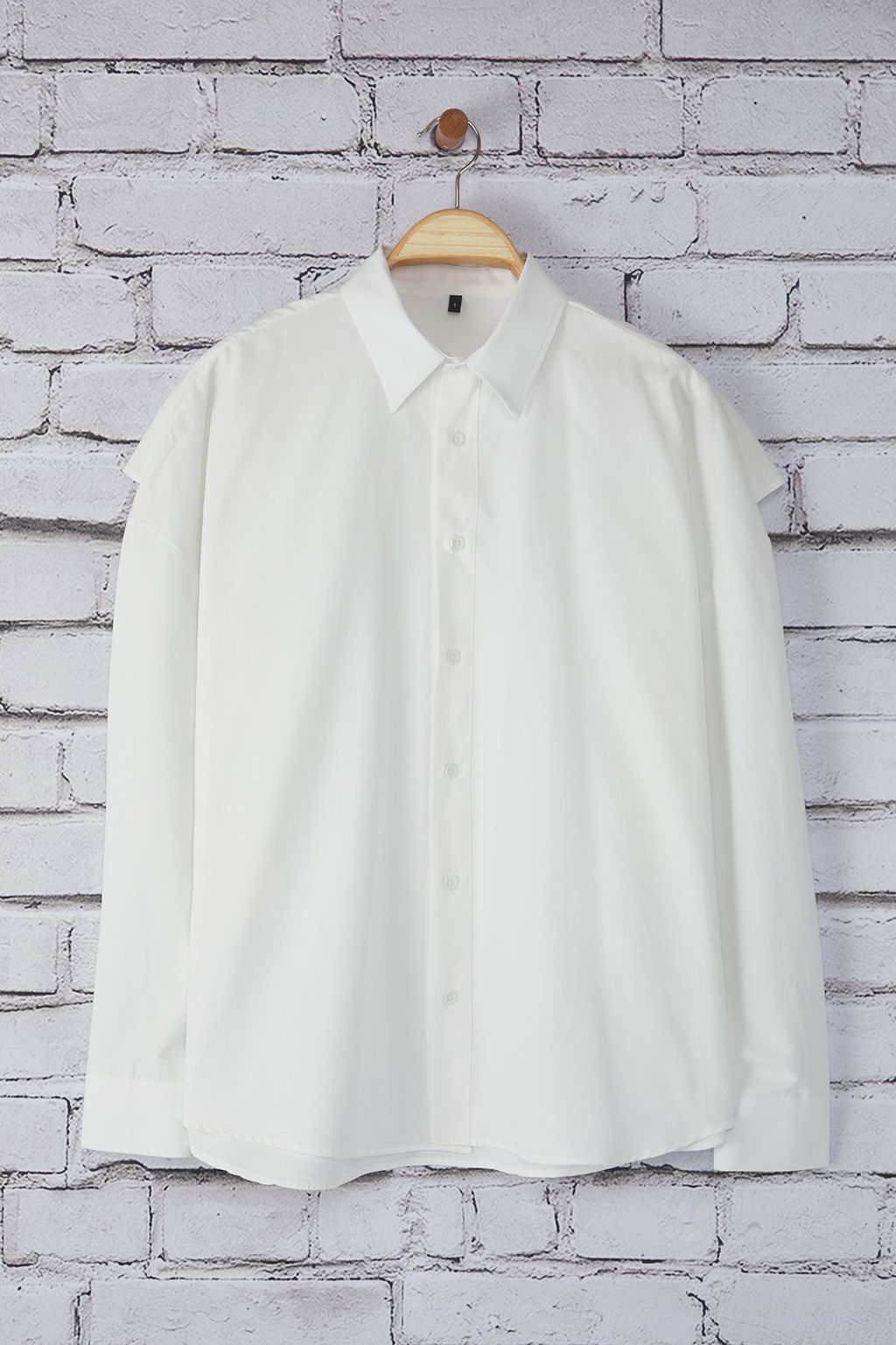 TRENDYOL MAN Beyaz Unisex Oversize Fit Lastik Detayl? Gomlek TMNSS25GO00045 - Trendyolmilla фото 8