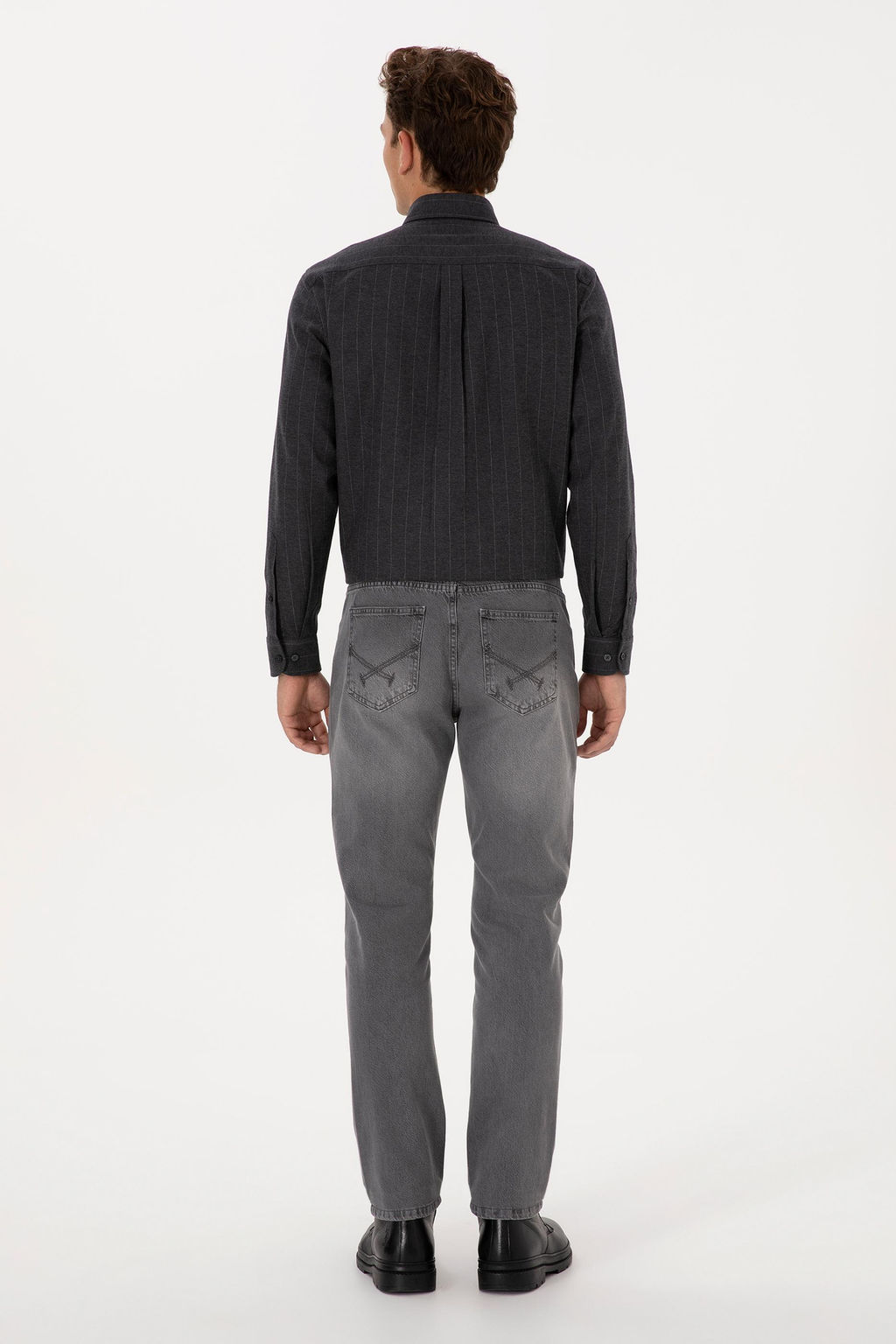 Erkek Gri Straight Fit Jean Pantolon - U.s. polo assn фото 4