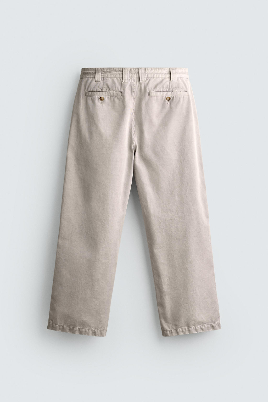 PANTAL?N CHINO STRAIGHT FIT LAVADO EFECTO VINTAGE / Beige claro