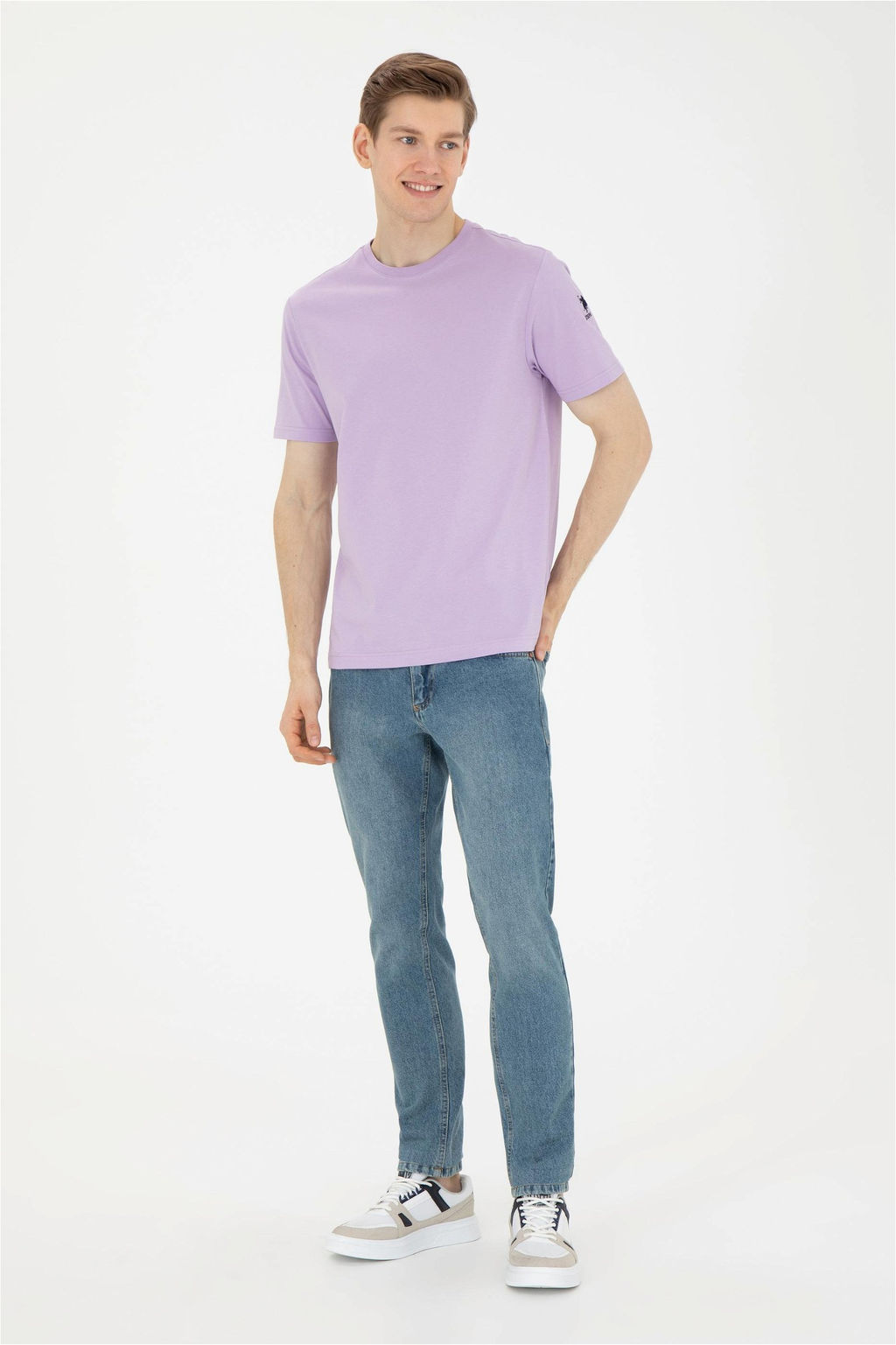 Мужская сиреневая базовая футболка - U.s. polo assn фото 4