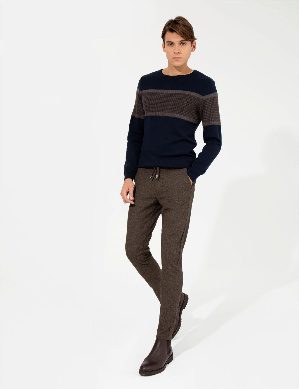 Kahverengi Slim Fit Kanvas Pantolon - Pierre cardin фото 3