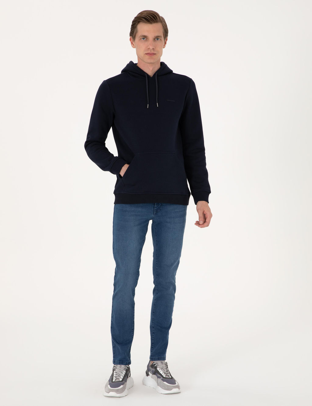 Lacivert 2 _plik Regular Fit __i Polarl_ Kap__onlu Basic Sweatshirt - Pierre cardin фото 4