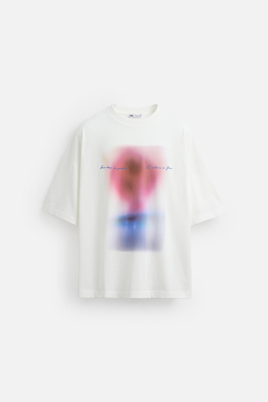 CONTRAST PRINTED T-SHIRT - Zara фото 7