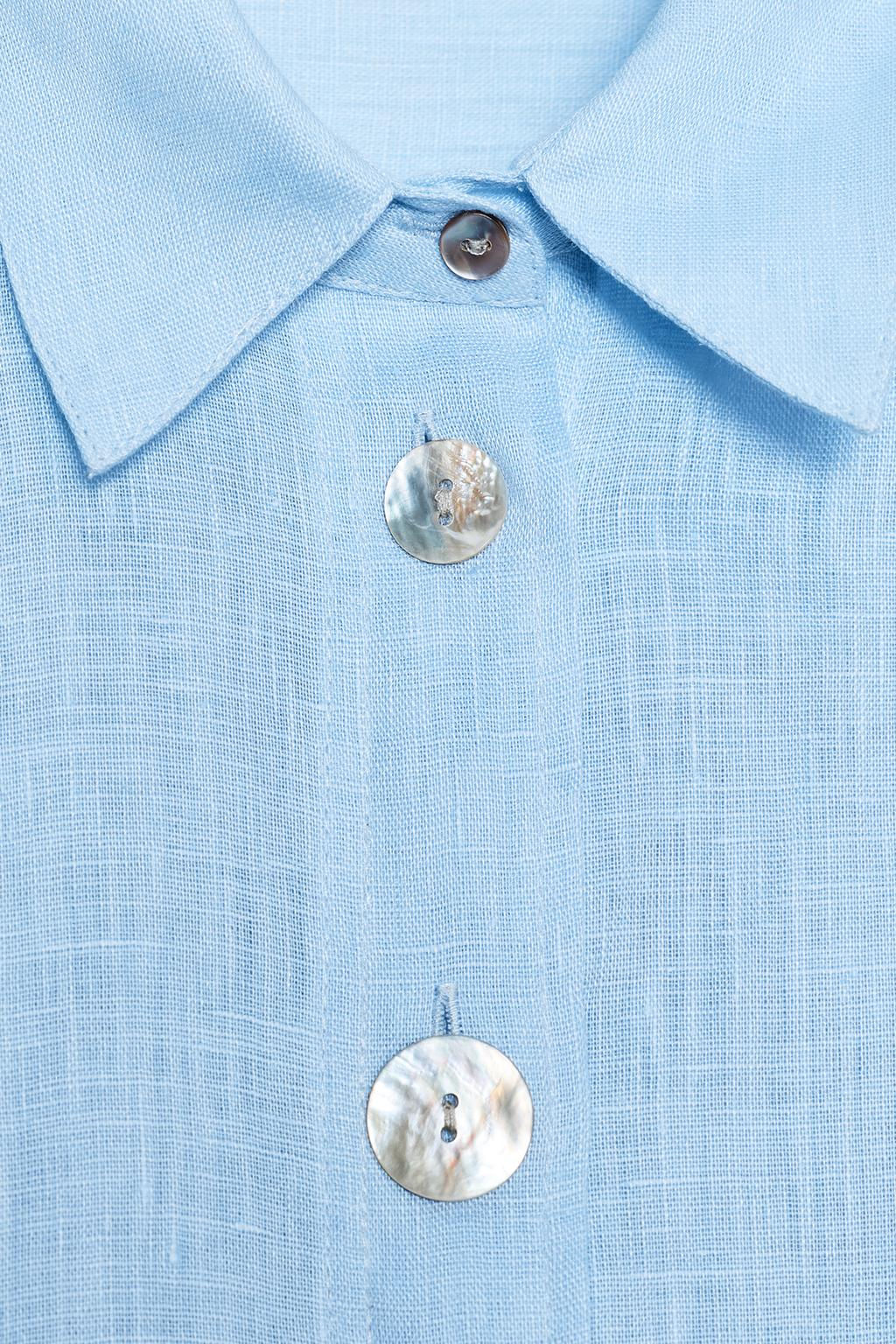 100% LINEN SHIRT WITH CONTRASTING BUTTONS - Zara фото 14
