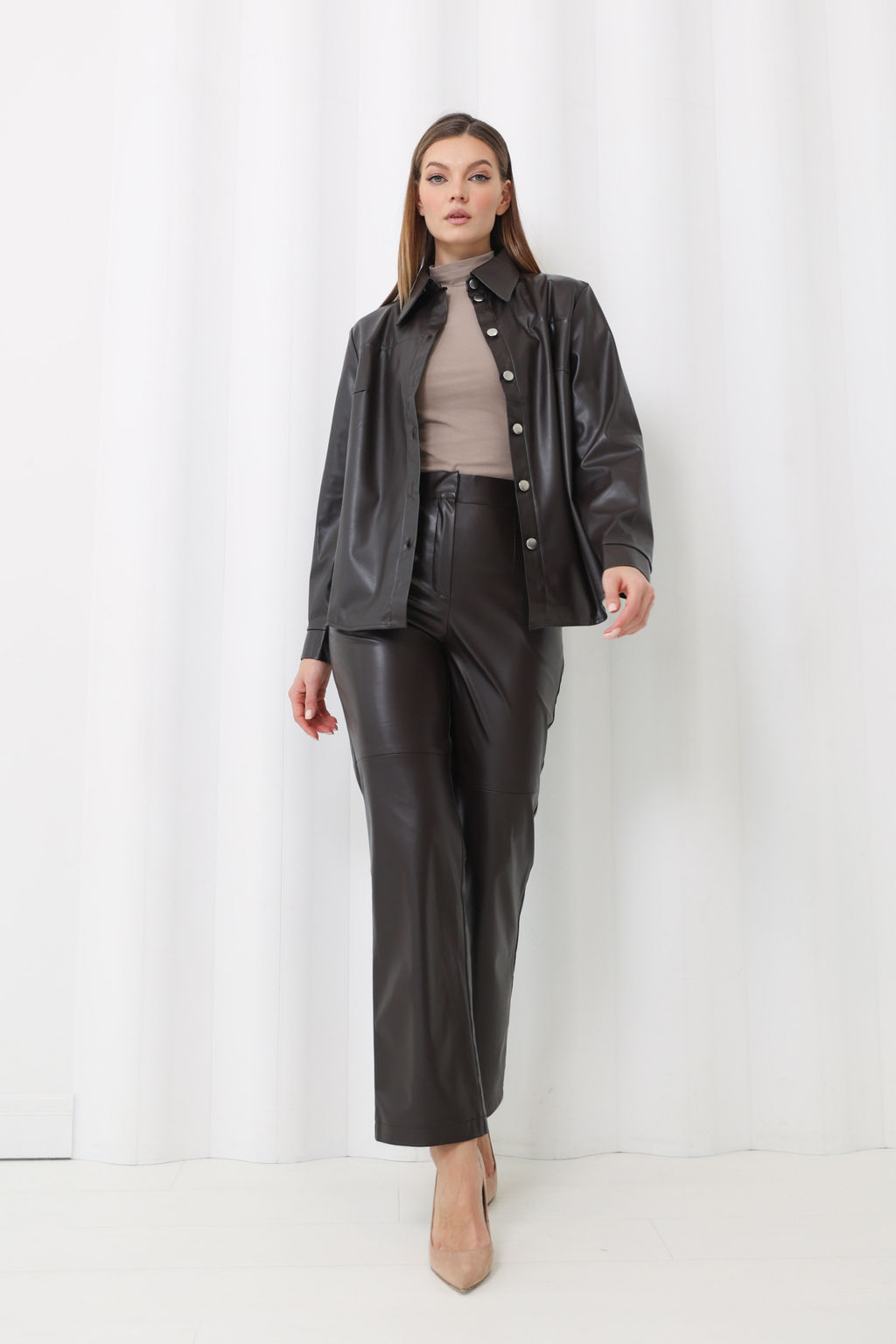 Рубашка из экокожи - Looklikecat фото 4