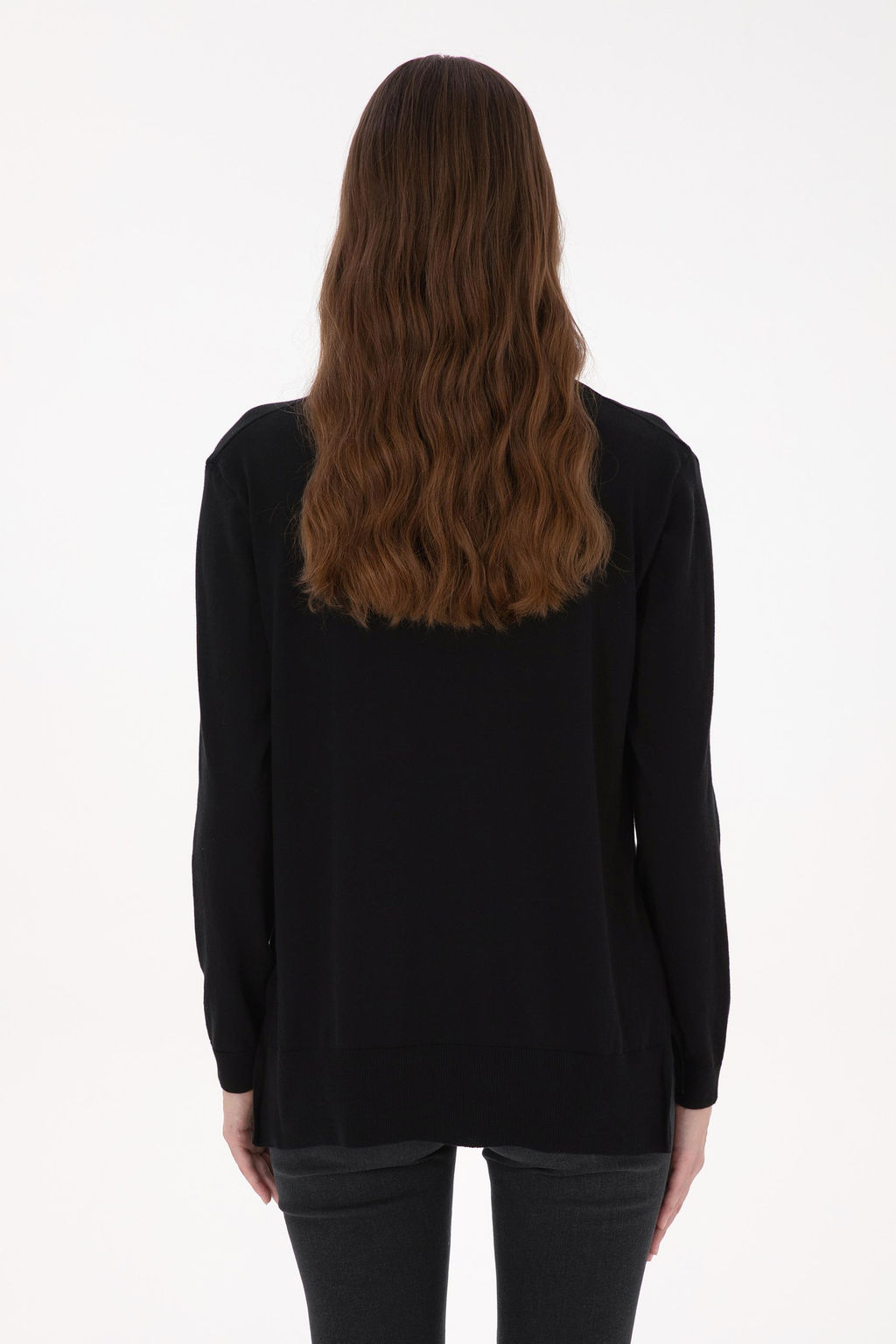 Kad_n Siyah V Yaka Basic Kazak - U.s. polo assn фото 5