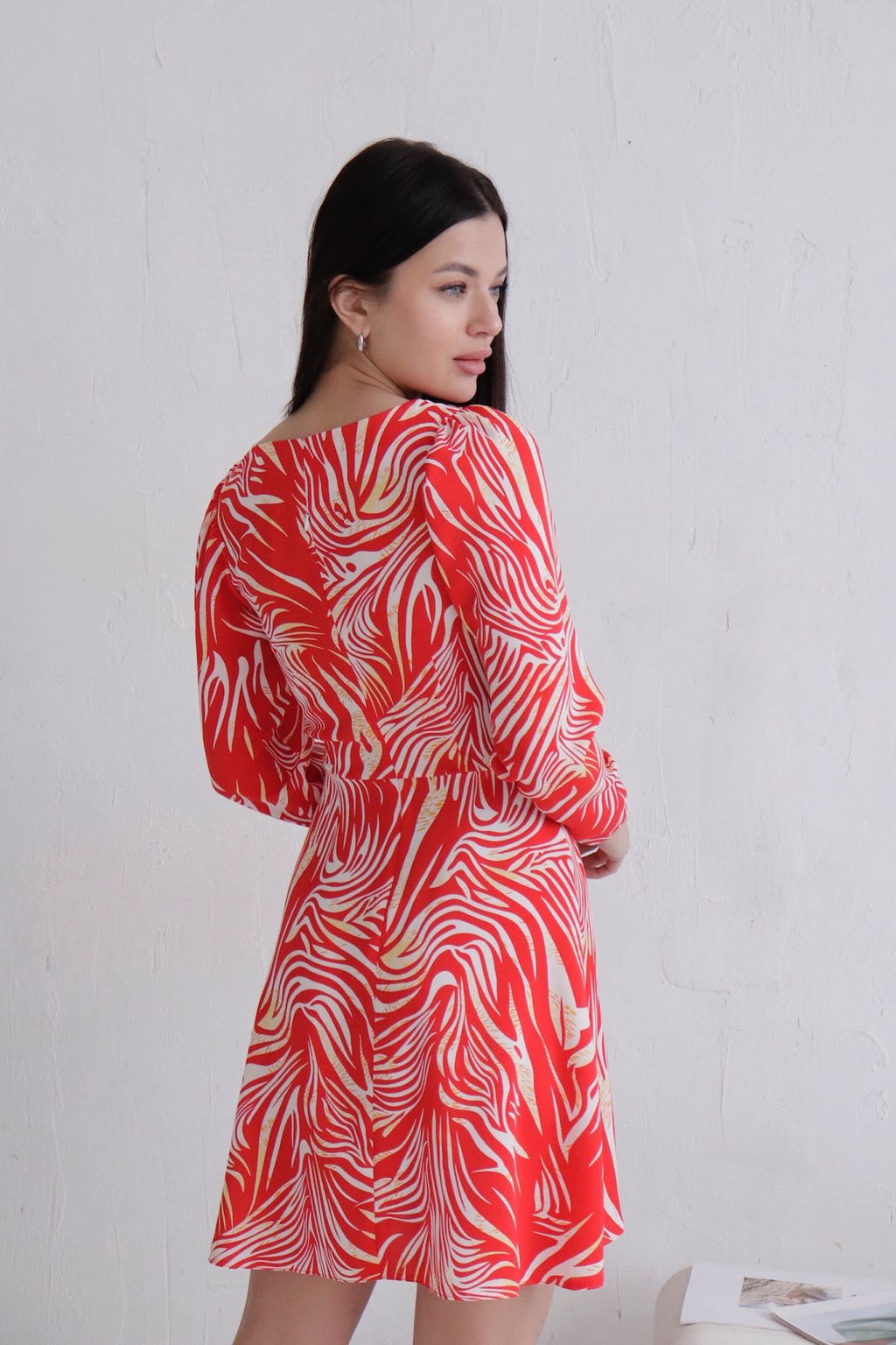 Платье с вырезом каре красное - Martichelli фото 21