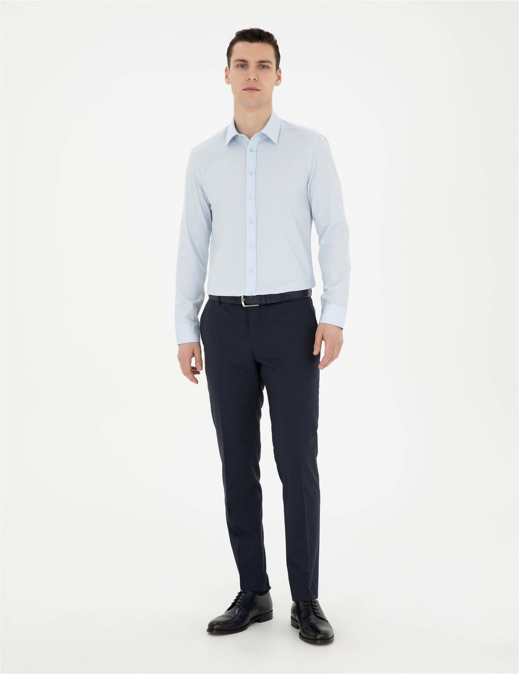 A__k Mavi Slim Fit Uzun Kollu G_mlek - Pierre cardin фото 4